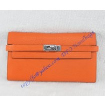 Hermes Kelly Long Wallet HW708 orange